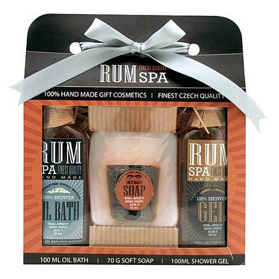 Bohemia Gifts Rum Cosmetics Shower Gel 100 ml + Handmade Solid Soap (Shot Glass) + Oil Bath 100 ml, Cosmetic Set