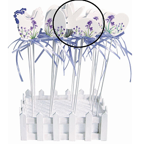 Wooden bunny with lavender decor about 5 cm recess + skewers