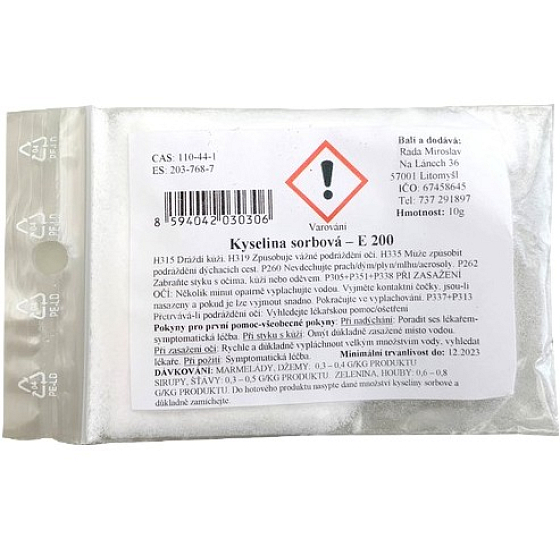 Sorbic acid E 200 for food 10 g