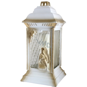 Bispol Glass lamp Large white with angel 36 cm 5 days
