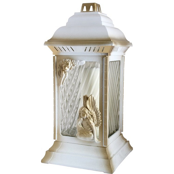 Bispol Glass lamp Large white with angel 36 cm 5 days