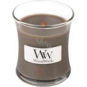 WoodWick Sand & Driftwood - Sand and driftwood scented candle with wooden wick and lid glass small 85 g