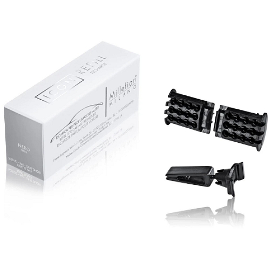 Millefiori Milano Icon Nero - Black Car Fragrance Refill lasts up to 2 months 13 g