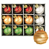 Flasks glass set 4 colors 3 cm, 12 pieces