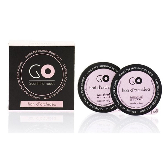 Millefiori Milano Go Fiori d Orchid - Orchid flowers car fragrance refill, smells up to 2 months 2 x 13 g