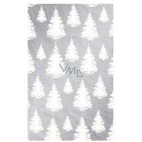 Ditipo Gift wrapping paper 70 x 200 cm Luxury silver white trees of various sizes