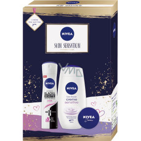 Nivea Skin Sensation antiperspirant deodorant spray 150 ml + shower gel 250 ml + cream 30 ml, cosmetic set for women