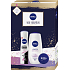 Nivea Skin Sensation antiperspirant deodorant spray 150 ml + shower gel 250 ml + cream 30 ml, cosmetic set for women