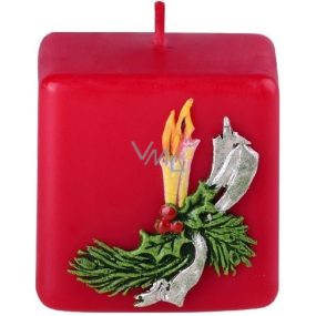 Emocio Scented candle with twig cube red 50 x 50 mm