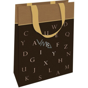 Nekupto Gift paper bag 11 x 17.5 x 8 cm Brown with letters 001 IE