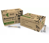 CS County Sales Bamboo Eco hygienic bamboo sticks with 100% pure cotton heads, square box of 300 pieces