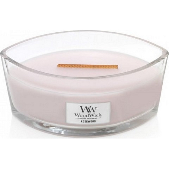 WoodWick Rosewood - Rosewood scented candle with wooden wide wick and glass ship lid 453 g