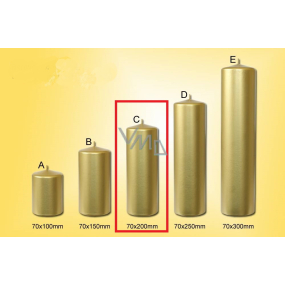 Lima Candle smooth metal gold cylinder 70 x 200 mm 1 piece