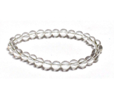 Crystal clear bracelet elastic natural stone, bead 6 mm / 16 - 17 cm, stone stones