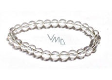 Crystal clear bracelet elastic natural stone, bead 6 mm / 16 - 17 cm, stone stones
