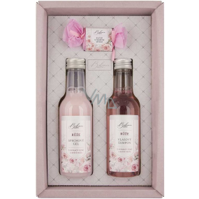 Bohemia Gifts Rosehip and rose shower gel 200 ml + hair shampoo 200 ml + toilet soap 30 g, cosmetic set for women