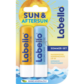 Labello Sun & After Sun Sun Protect SPF30 lip balm 4,8 g + Hydro Care SPF15 lip balm 4,8 g, duopack