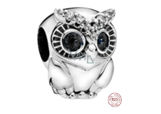 Charm Sterling silver 925 Wise Owl, bead on bracelet animal