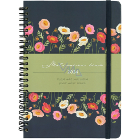 Albi Diary 2024 Motivational Ring Diary Dark blue A5 15,5 x 21 x 1,6 cm