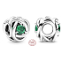 Charm Sterling silver 925 Infinity circle eternity flower royal green, bead for bracelet