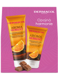 Dermacol Aroma Moment Belgian Chocolate - Belgian Chocolate shower gel 250 ml + body scrub 150 ml, cosmetic set for women