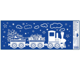 Window film Christmas Train with snow effect Tree and presents 60 x 22,5 cm