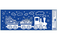 Window film Christmas Train with snow effect Tree and presents 60 x 22,5 cm
