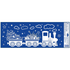 Window film Christmas Train with snow effect Tree and presents 60 x 22,5 cm