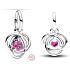 Charm Sterling silver 925 Pink eternity circle October, pendant on bracelet symbol
