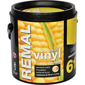 REMAL Vinyl Color mat washable wall paint, 610 pastel yellow, 3.2 kg