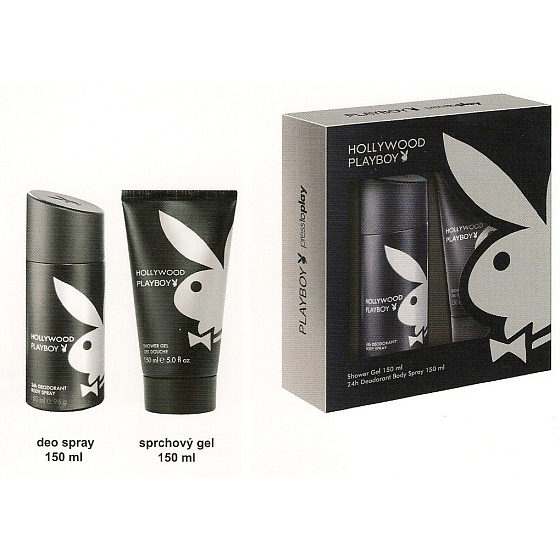 Playboy Hollywood deodorant spray 150 ml + shower gel 150 ml, cosmetic set