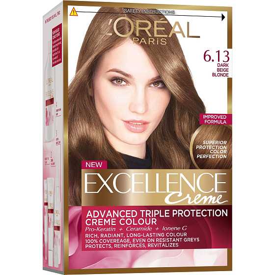 Loreal Paris Excellence Creme hair color 6.13 Blond dark beige