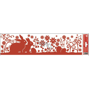 Window foil without glue stripe Easter silhouettes red 2 bunnies 45 x 12 cm