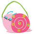 Felt handbag Snail 10 x 15 cm