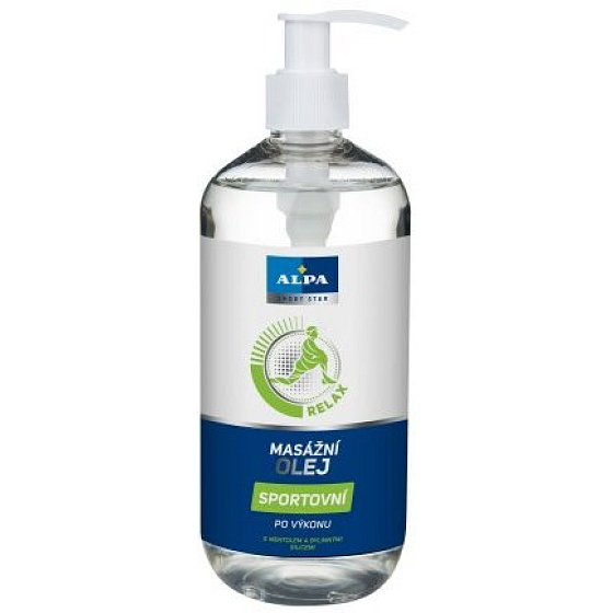 Alpa Sport Star Relax after exercise Sports massage oil with menthol and herbal essential oils 500 ml