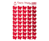 Arch Holographic Decorative Stickers Red Butterflies