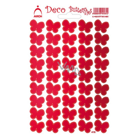 Arch Holographic Decorative Stickers Red Butterflies
