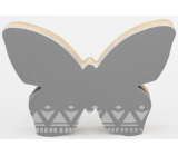 Nekupto Home Decor Wooden Decoration Butterfly Grey 12 x 8 cm