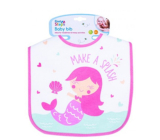 First Step Bib cotton pink mermaid 21 x 25 cm