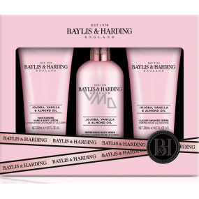 Baylis & Harding Jojoba, Vanilla and Almond oil cleansing gel 300 ml + shower cream 200 ml + body lotion 200 ml, cosmetic set