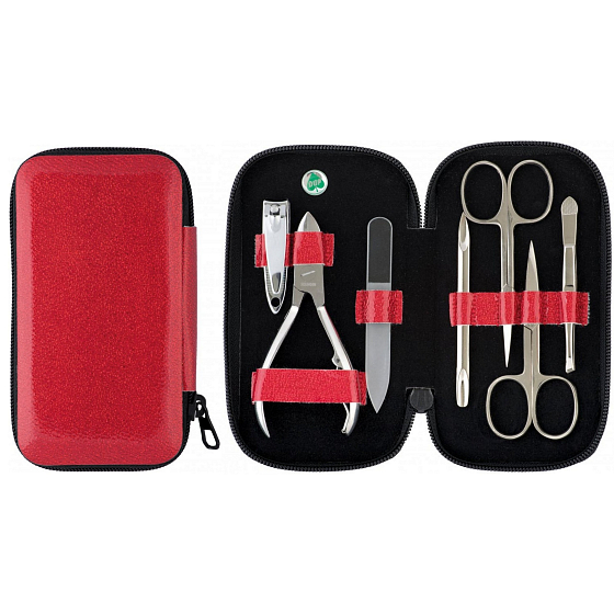 Dup Manicure Margita leatherette 7 pieces red 230402-362