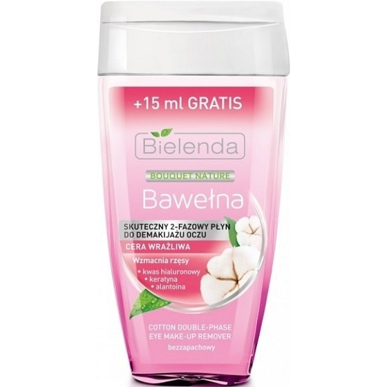 Bielenda Bouquet Nature Cotton two-phase eye makeup remover with cotton 140 ml