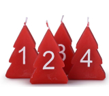 Emocio Advent Tree candle red 52 x 80 mm 4 pieces