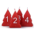 Emocio Advent Tree candle red 52 x 80 mm 4 pieces