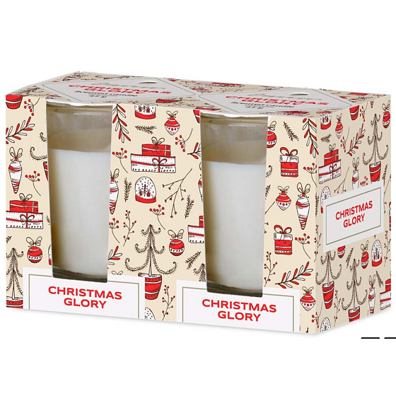 Emocio Christmas Glory - Cookie and Cream scented candle glass 52 x 65 mm 2 pieces in box