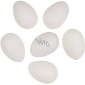 Plastic eggs to decorate without string white 8 cm 6 pieces in bag
