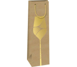 Ditipo Paper gift bag for bottle 12,3 x 36,2 x 7,8 cm Kraft - natural, golden cup