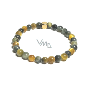 Tiger eye dream bracelet elastic natural stone, ball 6 mm / 16-17 cm, stone of the sun and earth, brings luck and wealth