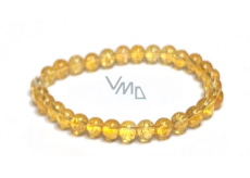 Citrine bracelet elastic natural stone, ball 6 mm / 16 - 17 cm, stone of abundance, success