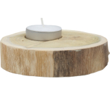 Wooden candle holder for tea light diameter approx. 10 cm without bark